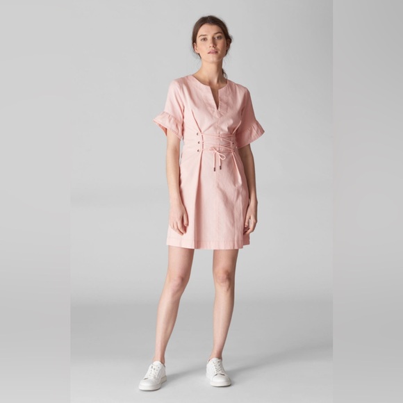 Whistles Mila Lace Up Waist Dress size 4 - Picture 1 of 7